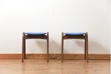 中古 ビンテージ 秋田木工 スタッキングスツール2脚セット(2)(イス、椅子)