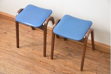 中古 ビンテージ 秋田木工 スタッキングスツール2脚セット(2)(イス、椅子)