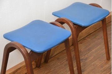 中古 ビンテージ 秋田木工 スタッキングスツール2脚セット(2)(イス、椅子)