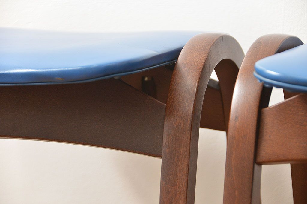 中古 ビンテージ 秋田木工 スタッキングスツール2脚セット(2)(イス、椅子)