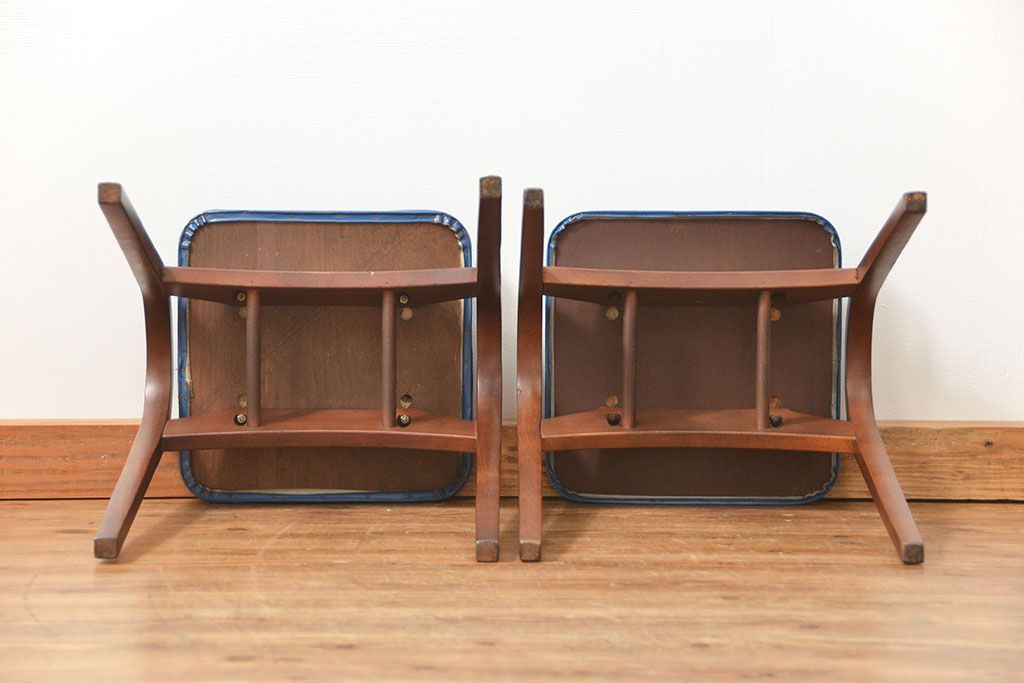 中古 ビンテージ 秋田木工 スタッキングスツール2脚セット(2)(イス、椅子)