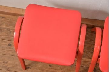 中古 ビンテージ 秋田木工 スタッキングスツール2脚セット(3)(イス、椅子)