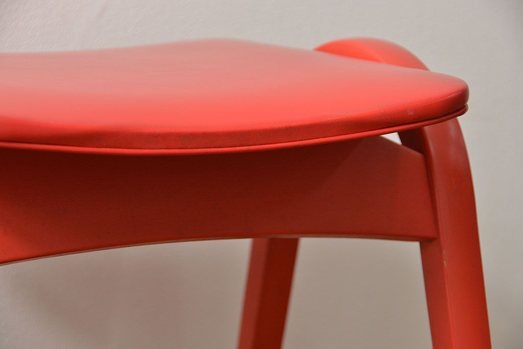 中古 ビンテージ 秋田木工 スタッキングスツール2脚セット(3)(イス、椅子)