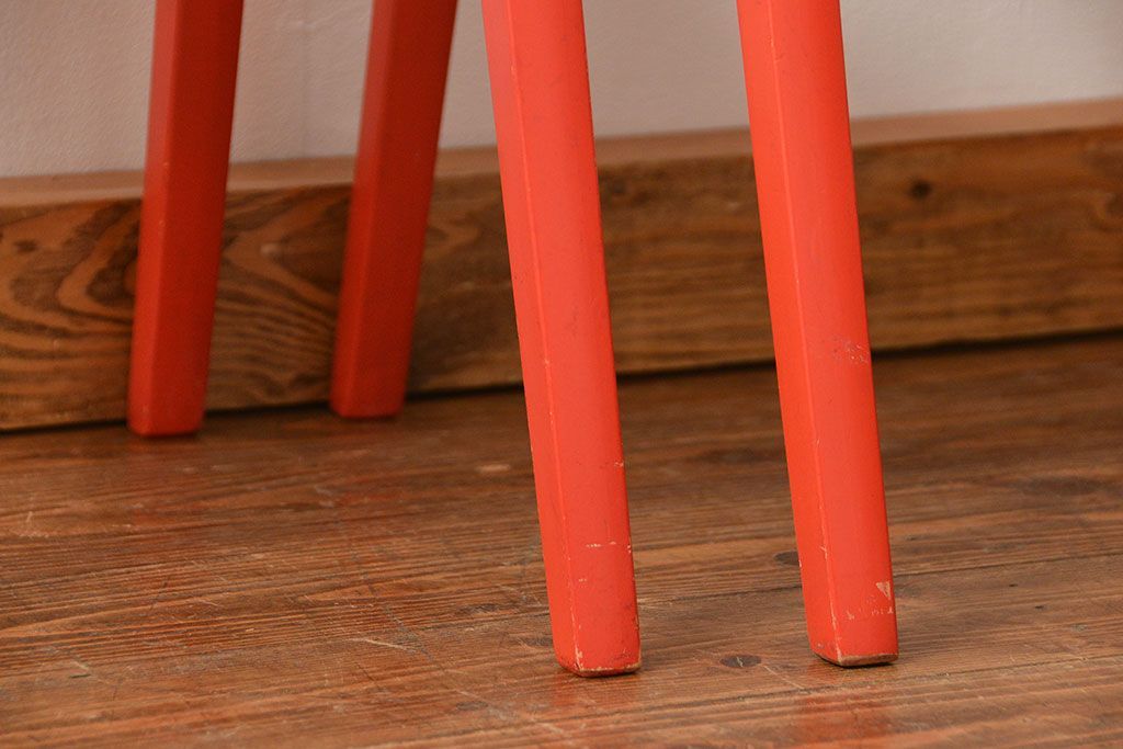 中古 ビンテージ 秋田木工 スタッキングスツール2脚セット(3)(イス、椅子)