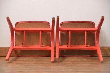 中古 ビンテージ 秋田木工 スタッキングスツール2脚セット(3)(イス、椅子)