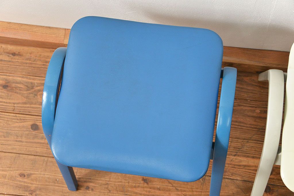 中古 ビンテージ 秋田木工 スタッキングスツール2脚セット(4)(イス、椅子)