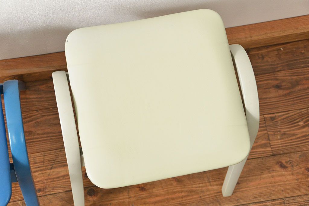 中古 ビンテージ 秋田木工 スタッキングスツール2脚セット(4)(イス、椅子)