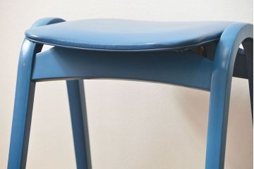 中古 ビンテージ 秋田木工 スタッキングスツール2脚セット(4)(イス、椅子)