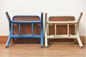 中古 ビンテージ 秋田木工 スタッキングスツール2脚セット(4)(イス、椅子)