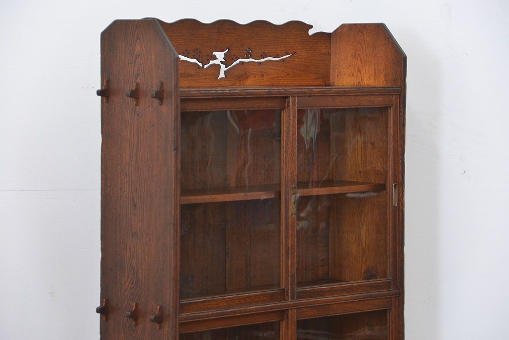 アンティーク家具　アンティーク 上質なタモ材ブックケース(収納棚、本箱)