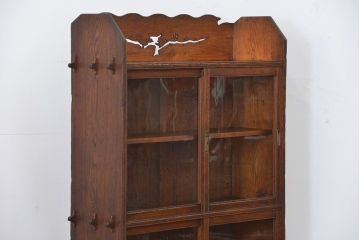 アンティーク家具　アンティーク 上質なタモ材ブックケース(収納棚、本箱)