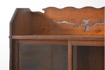 アンティーク家具　アンティーク 上質なタモ材ブックケース(収納棚、本箱)