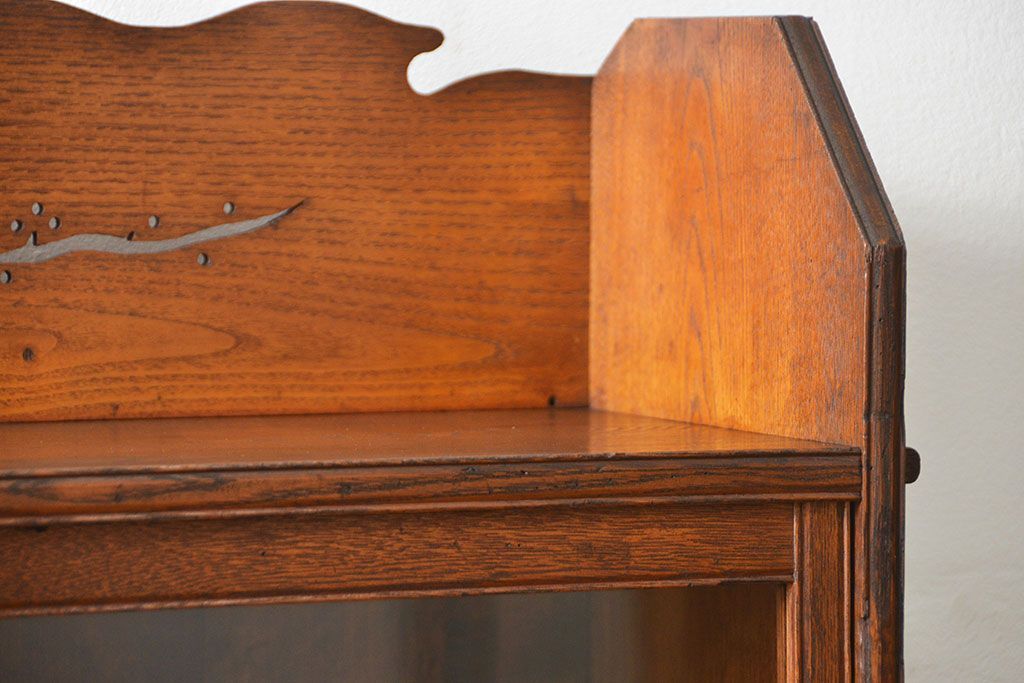 アンティーク家具　アンティーク 上質なタモ材ブックケース(収納棚、本箱)