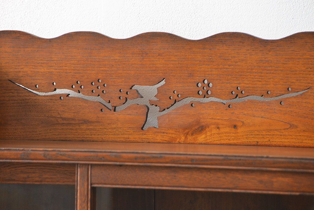 アンティーク家具　アンティーク 上質なタモ材ブックケース(収納棚、本箱)