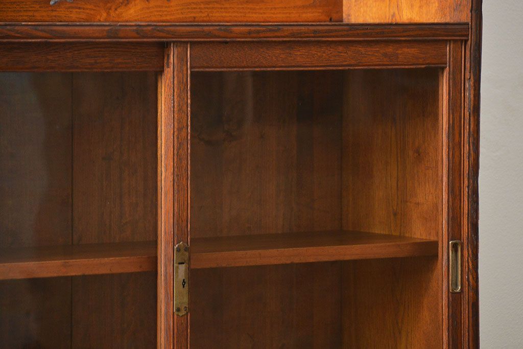 アンティーク家具　アンティーク 上質なタモ材ブックケース(収納棚、本箱)