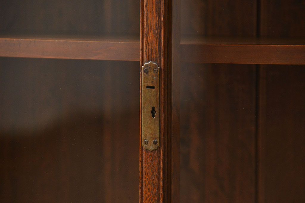 アンティーク家具　アンティーク 上質なタモ材ブックケース(収納棚、本箱)