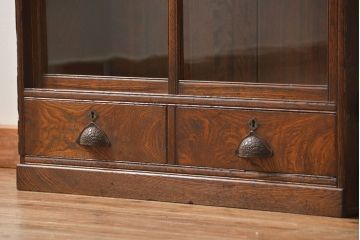 アンティーク家具　アンティーク 上質なタモ材ブックケース(収納棚、本箱)