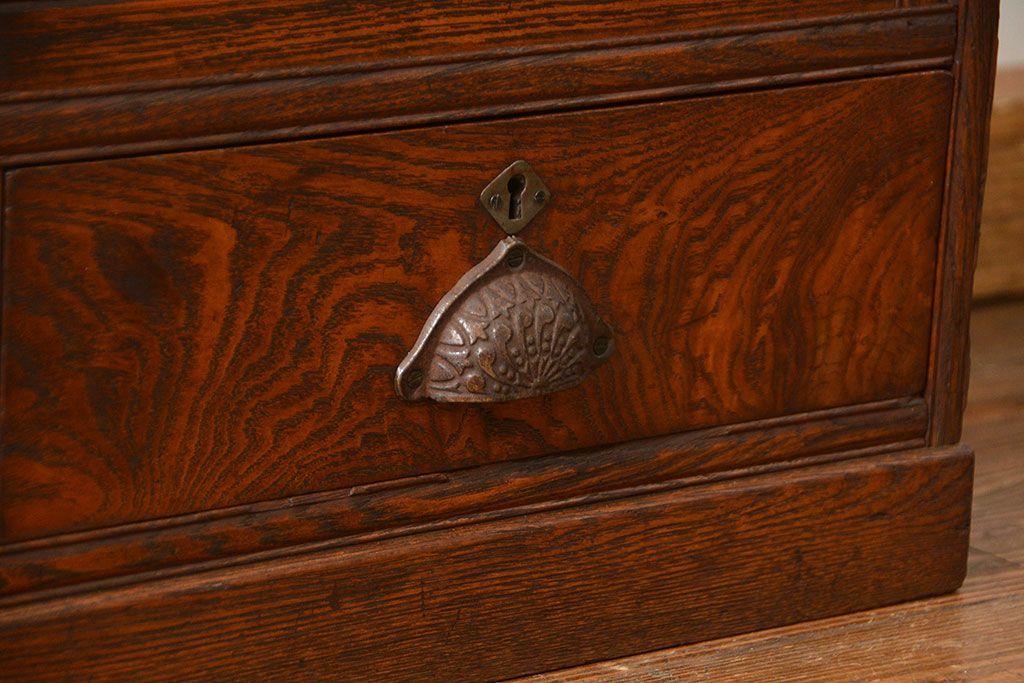 アンティーク家具　アンティーク 上質なタモ材ブックケース(収納棚、本箱)