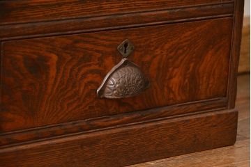 アンティーク家具　アンティーク 上質なタモ材ブックケース(収納棚、本箱)