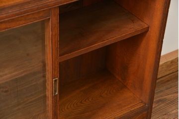 アンティーク家具　アンティーク 上質なタモ材ブックケース(収納棚、本箱)