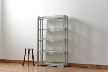 レトロ家具　昭和レトロ ★アンティークペイント本棚(ブックシェルフ、飾り棚)