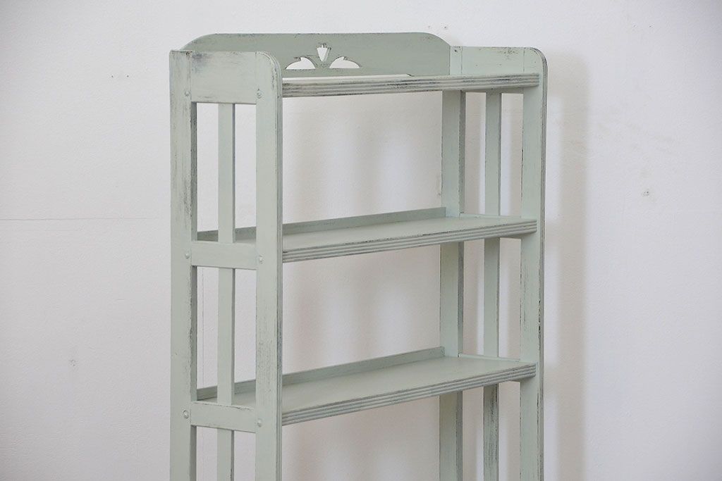 レトロ家具　昭和レトロ ★アンティークペイント本棚(ブックシェルフ、飾り棚)