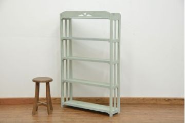 レトロ家具　昭和レトロ ★アンティークペイント本棚(ブックシェルフ、飾り棚)
