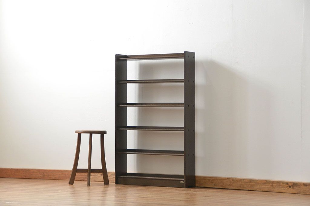 レトロ家具　昭和レトロ アンティーク薄型本棚(飾り棚)