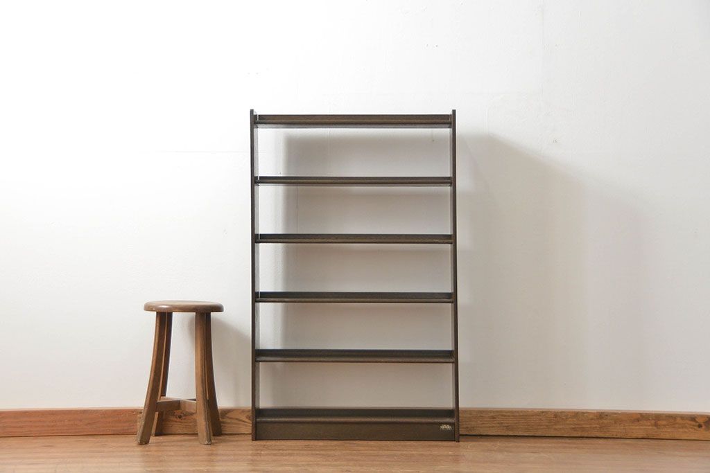 レトロ家具　昭和レトロ アンティーク薄型本棚(飾り棚)