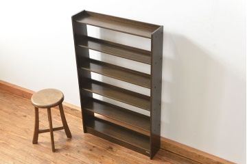 レトロ家具　昭和レトロ アンティーク薄型本棚(飾り棚)