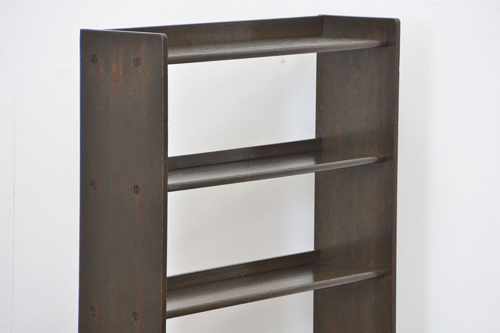 レトロ家具　昭和レトロ アンティーク薄型本棚(飾り棚)