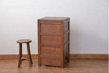 アンティーク家具　アンティーク 古いナラ材の冷蔵庫(収納棚/木製)