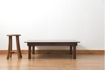 アンティーク家具　古民具・骨董 総欅材一枚板 上質な特大ちゃぶ台(センターテーブル、机、座卓)