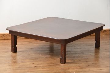 アンティーク家具　古民具・骨董 総欅材一枚板 上質な特大ちゃぶ台(センターテーブル、机、座卓)