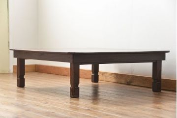 アンティーク家具　古民具・骨董 総欅材一枚板 上質な特大ちゃぶ台(センターテーブル、机、座卓)