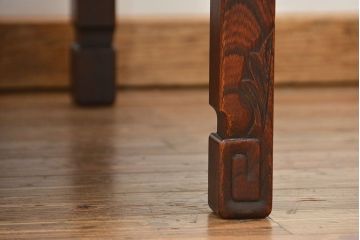 アンティーク家具　古民具・骨董 総欅材一枚板 上質な特大ちゃぶ台(センターテーブル、机、座卓)