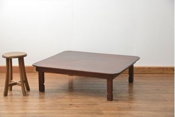 アンティーク家具　古民具・骨董 総欅材一枚板 上質な特大ちゃぶ台(センターテーブル、机、座卓)