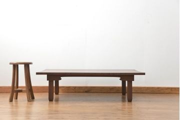 アンティーク家具　アンティーク 総欅材 上質な柾目造り 折り畳みちゃぶ台(センターテーブル、机、座卓)