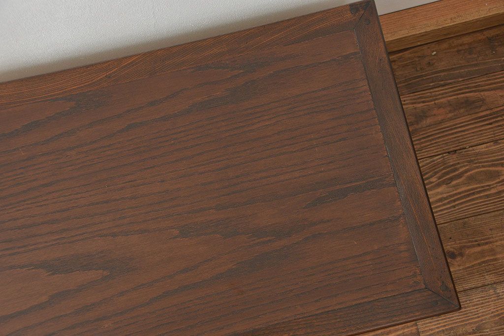 レトロ家具　昭和レトロ アンティークペイント仕上げ かわいいテーブル(平机、ローボード)