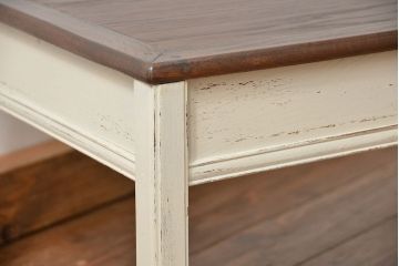 レトロ家具　昭和レトロ アンティークペイント仕上げ かわいいテーブル(平机、ローボード)