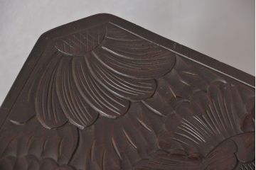 中古 日光彫りサイドテーブル(花台、飾り棚)