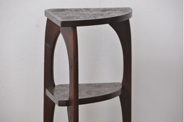 中古 日光彫りサイドテーブル(花台、飾り棚)