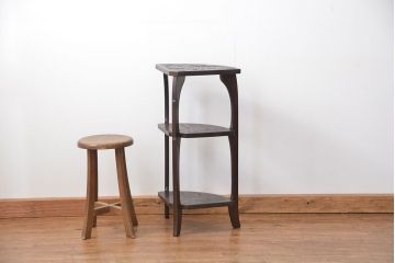 中古 日光彫りサイドテーブル(花台、飾り棚)