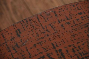 レトロ家具　昭和レトロ 漆塗りの丸ちゃぶ台(テーブル、机)(イタミ有り)