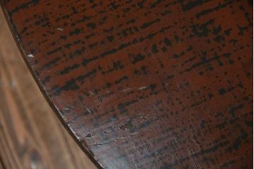 レトロ家具　昭和レトロ 漆塗りの丸ちゃぶ台(テーブル、机)(イタミ有り)