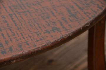 レトロ家具　昭和レトロ 漆塗りの丸ちゃぶ台(テーブル、机)(イタミ有り)