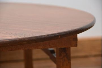 アンティーク家具　古民具・骨董 古い栓材の大振りな丸型ちゃぶ台(1)(テーブル)