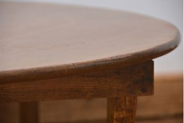 アンティーク家具　古民具・骨董 古い栓材の大振りな丸型ちゃぶ台(2)(テーブル)
