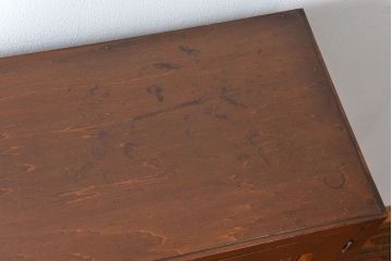 レトロ家具　昭和レトロ モールガラスの本箱(ブックケース、収納棚)