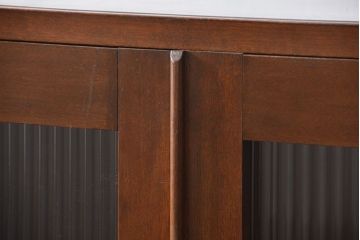 レトロ家具　昭和レトロ モールガラスの本箱(ブックケース、収納棚)